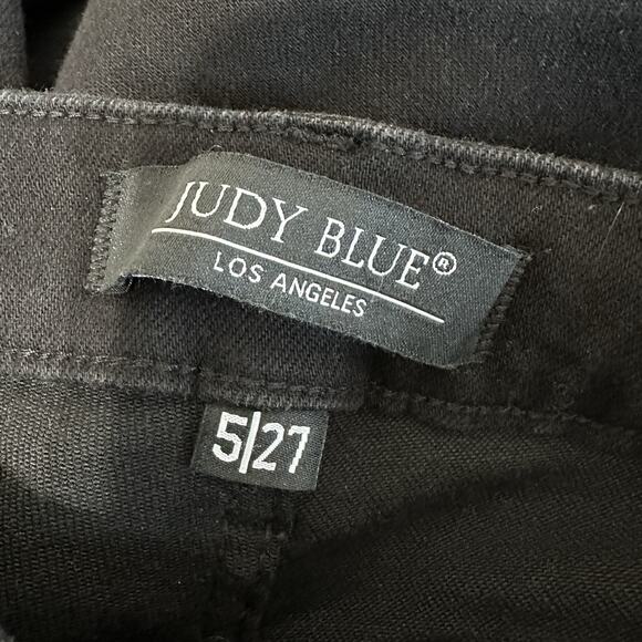Judy Blue Jeans Women Size 27 Black High Rise 90s Slit Bottom Straight Leg - Picture 9 of 13